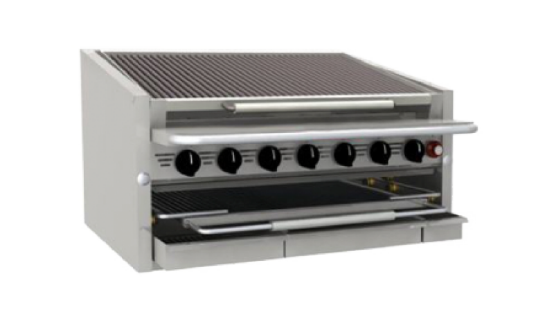 C-24RS-C Dante Series Standard Profile Commercial Countertop Natural Gas Charbroiler with Glo-Stones
