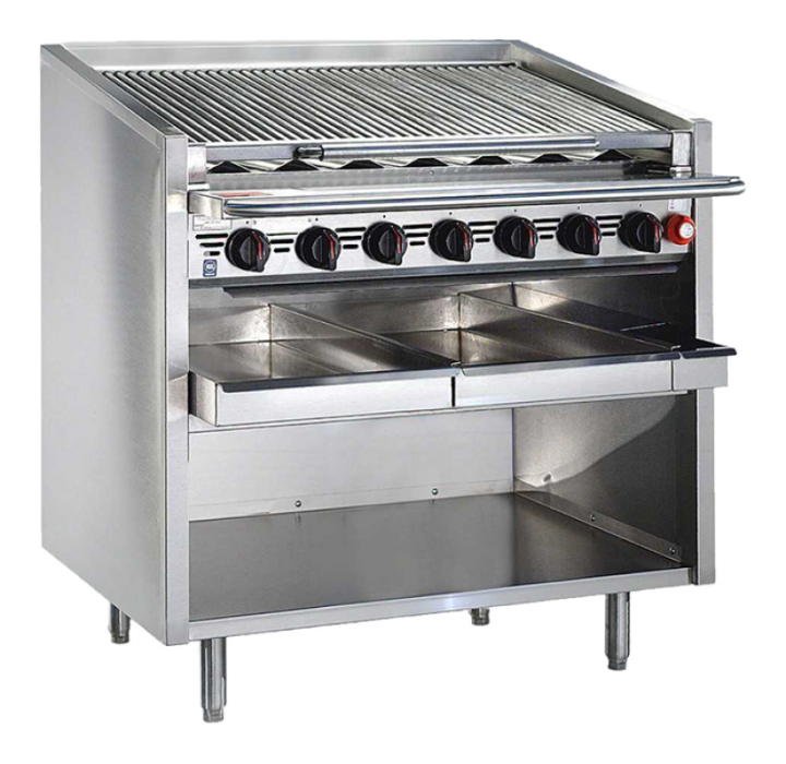 F-36RS Dante Series Cabinet-Style Floor Commercial Natural Gas Charbroiler with Stainless Steel Radiants