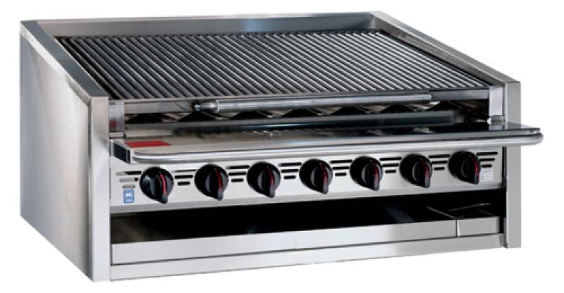 L-24RS Dante Series High-Performance Low Profile Commercial Countertop Natural Gas Charbroiler with Stainless Steel Radiants